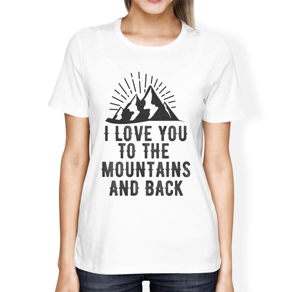 Mountain And Back Women's White Round Neck T-Shirt Gift For Grandpa