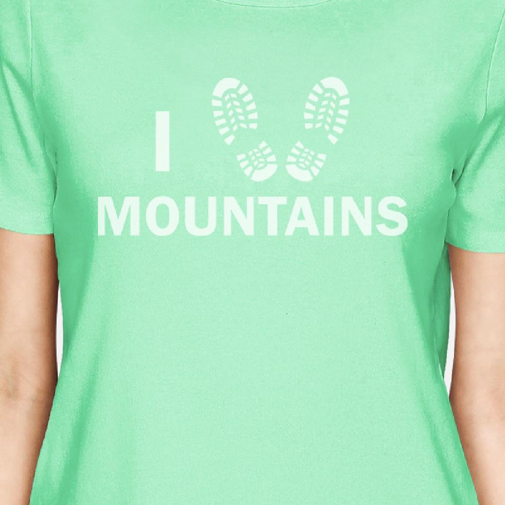 I Heart Mountains Mint Unique Design Cute Gifts For Summer Trip Tee