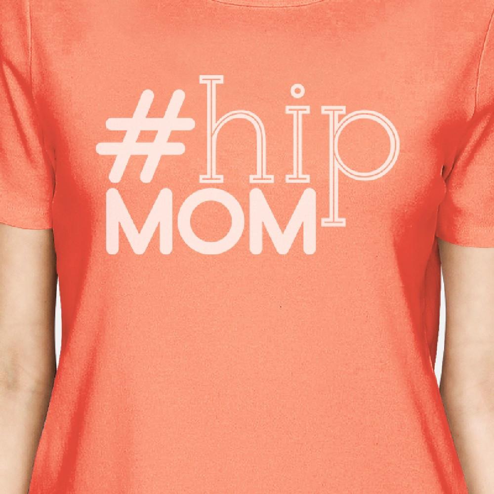 Hip Mom Women's Peach Crew Neck T Shirt Funny Summer Trip T Shirt