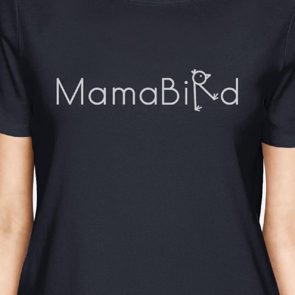 MamaBird Women's Navy Cotton Graphic Tee Cute Gift Ideas For Her