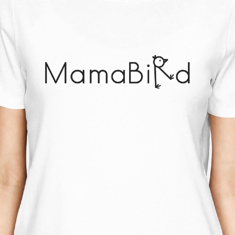 MamaBird Womens White Short Sleeve Cotton Tee Gift For Baby Shower