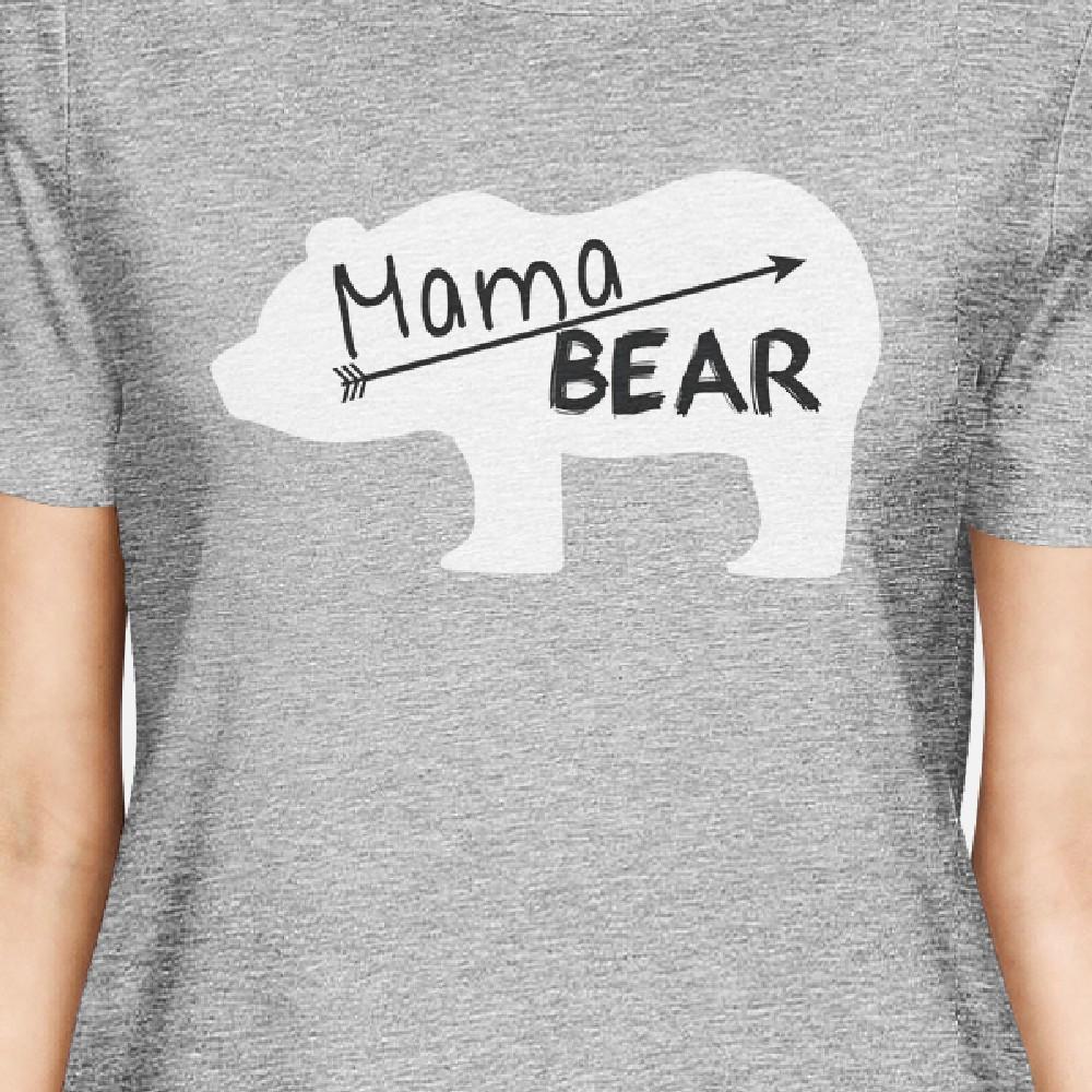 Mama Bear Women's Gray Graphic T Shirt Gift Ideas For Mothers Day