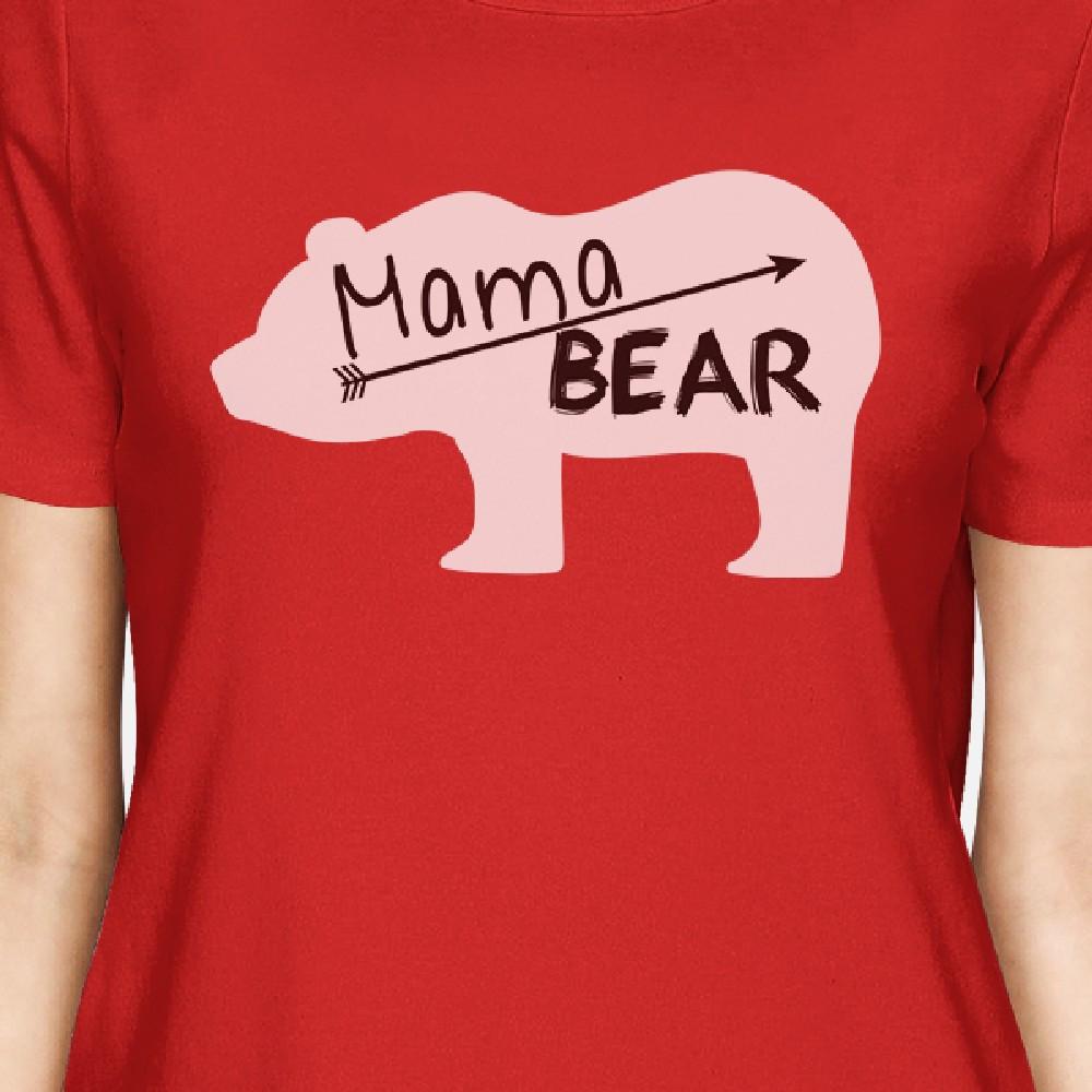 Mama Bear Womens Red Short Sleeve Top Unique Design Gifts For Moms