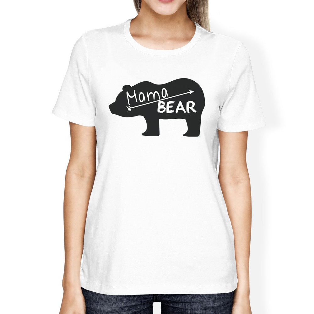 Mama Bear Women's White Short Sleeve Tee Trendy Design Graphic Top