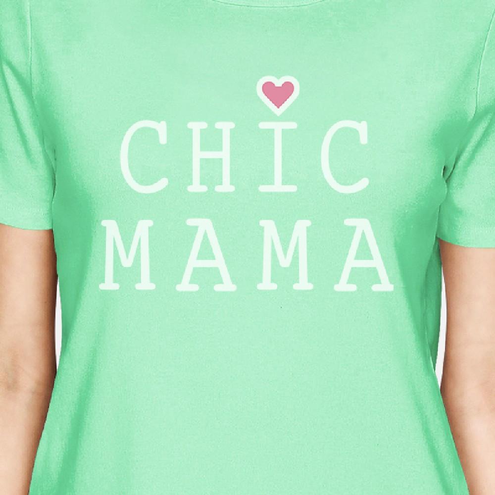 Chic Mama Womens Mint Round Neck T Shirt Cute Gifts For Young Moms