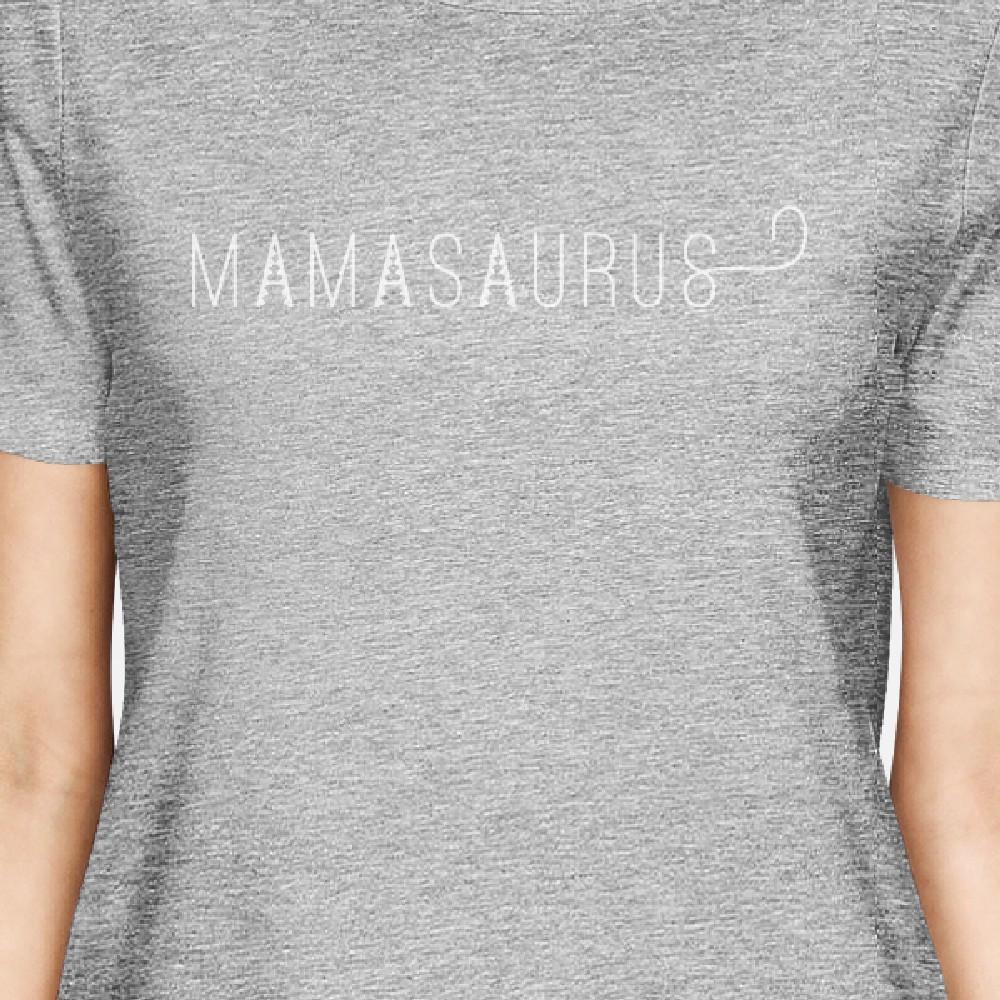 Mamasaurus Womens Gray Unique Design Graphic T Shirt Gift For Moms