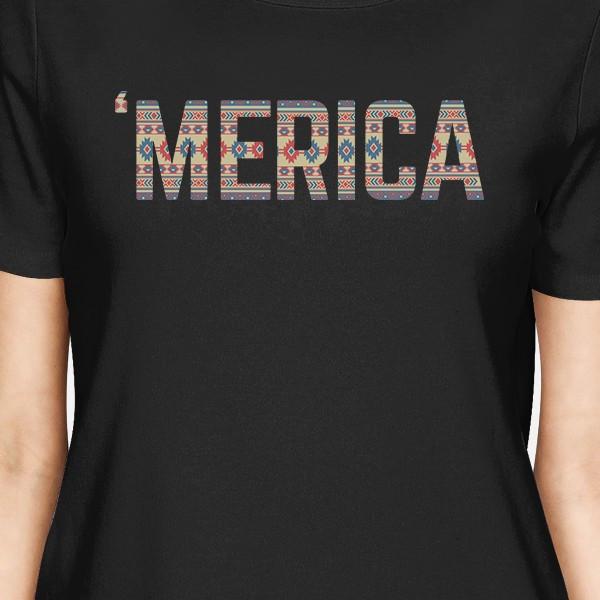 'Merica Unique 4th Of July Design T-Shirt For Women Tribal Pattern