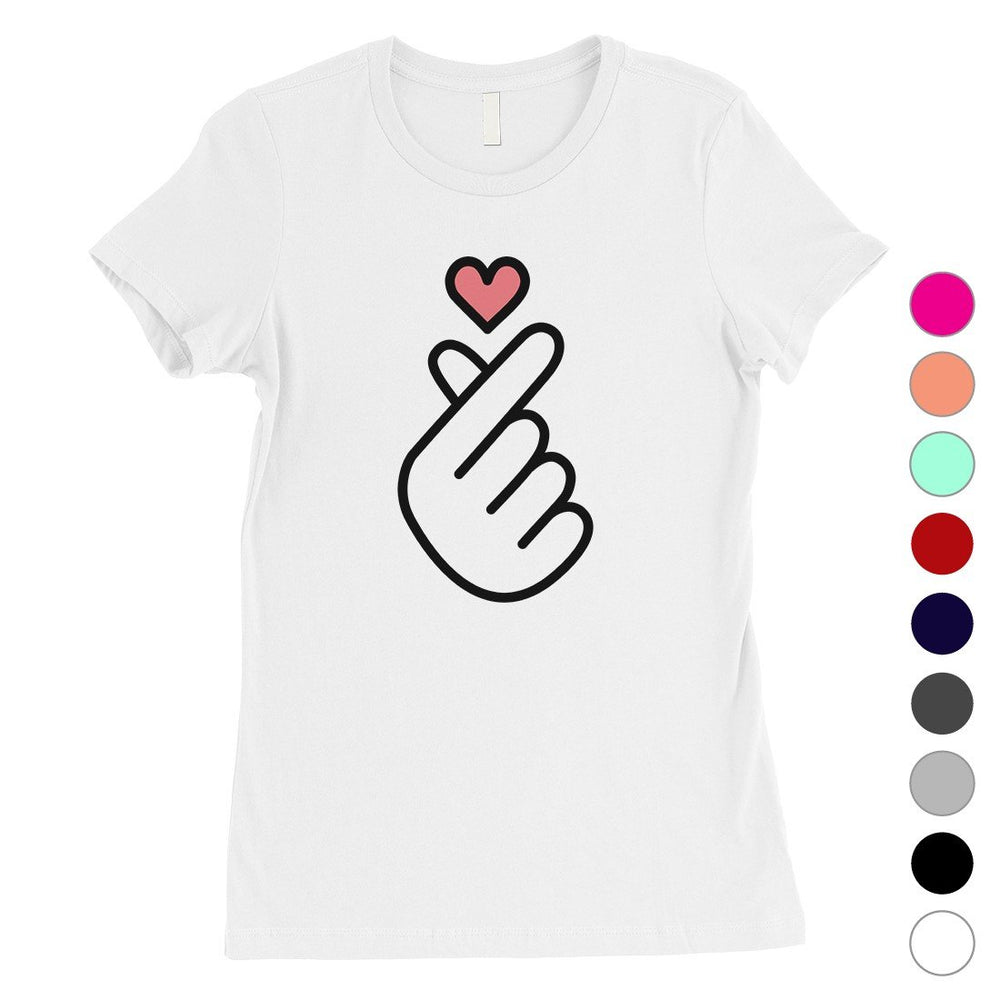 365 Printing Finger Heart Womens Wonderful Sweet T-Shirt Gift for Girlfriend