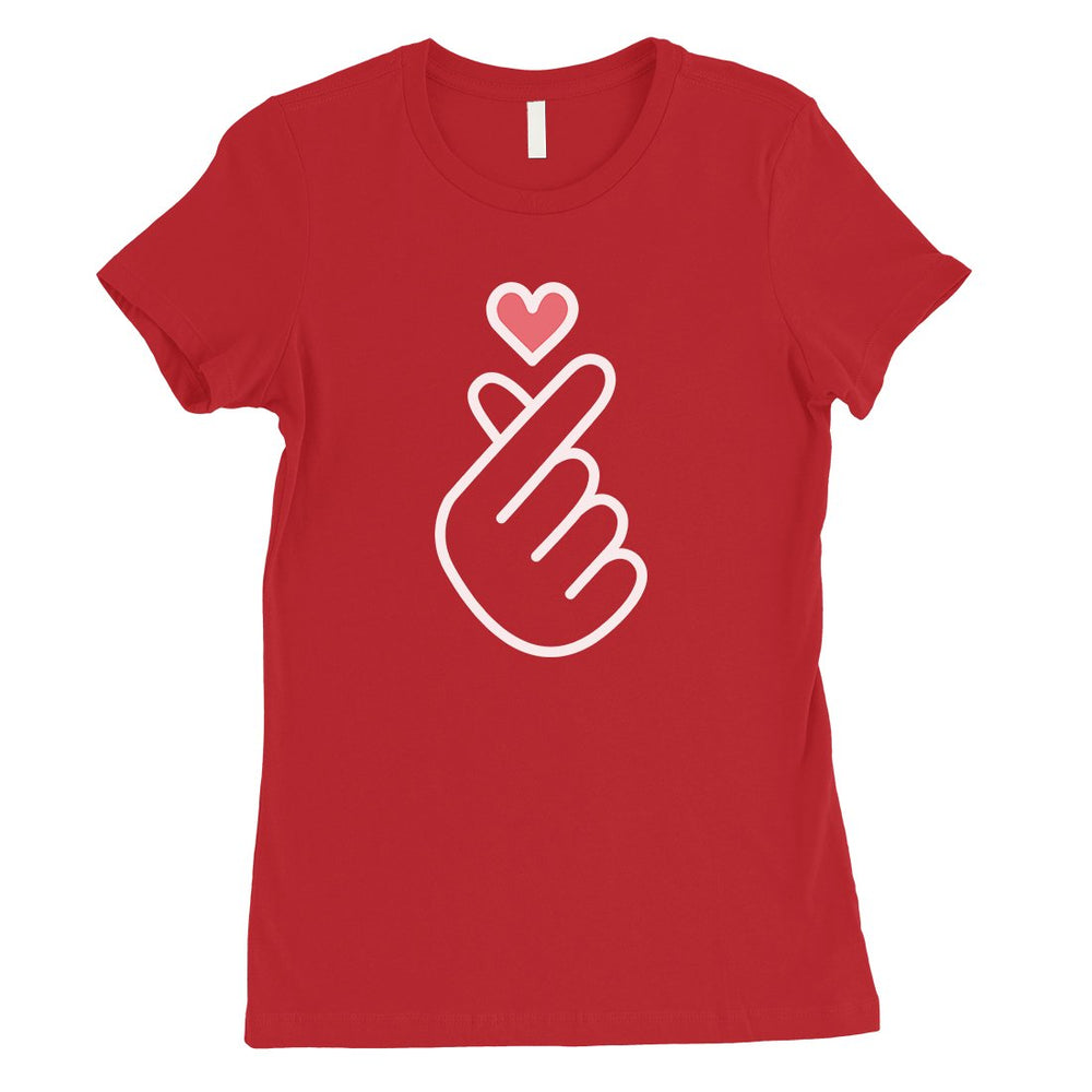 365 Printing Finger Heart Womens Wonderful Sweet T-Shirt Gift for Girlfriend