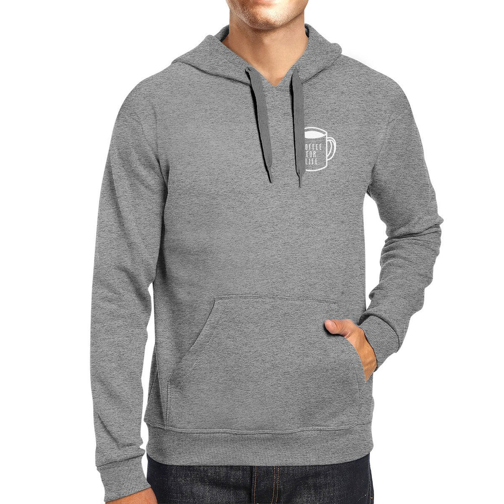 Coffee For Life Unisex Grey Hoodie For Coffee Lover For Coworkers