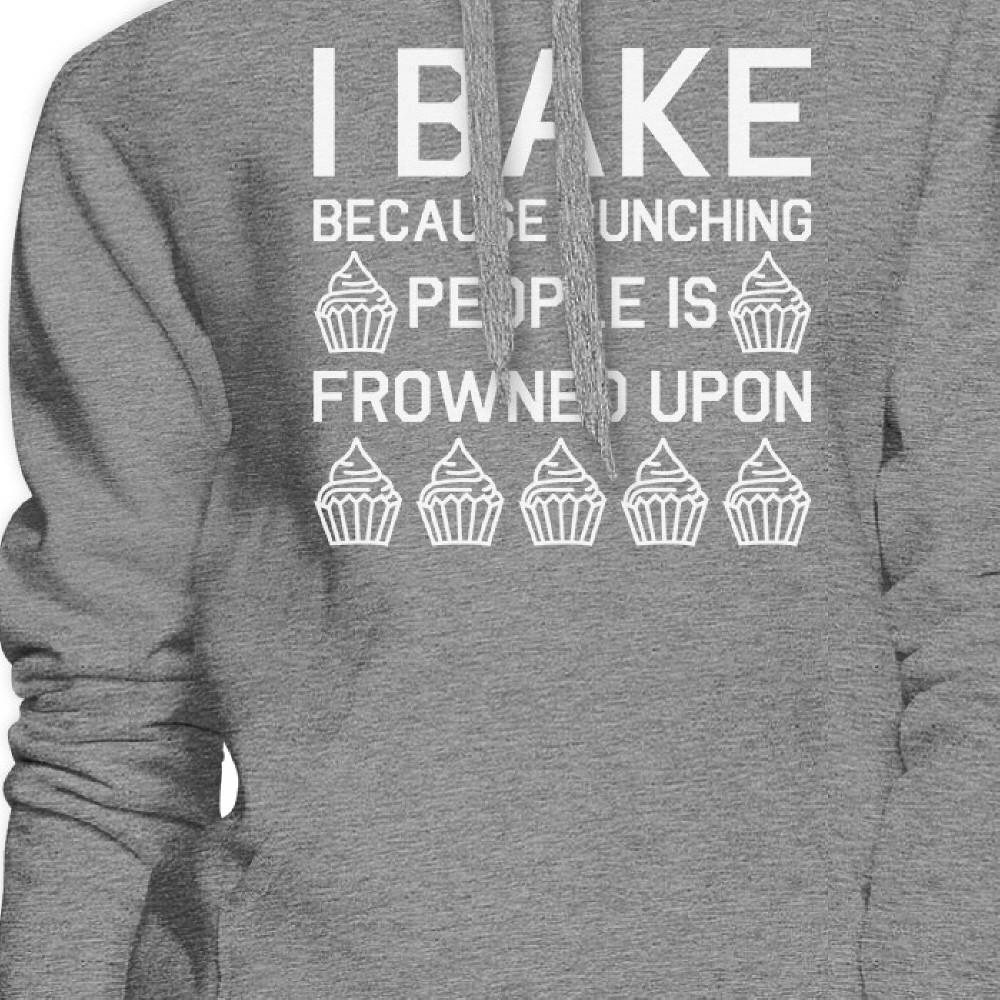 I Bake Because Unisex Heather Grey Hoodie Funny Quote Gift Ideas