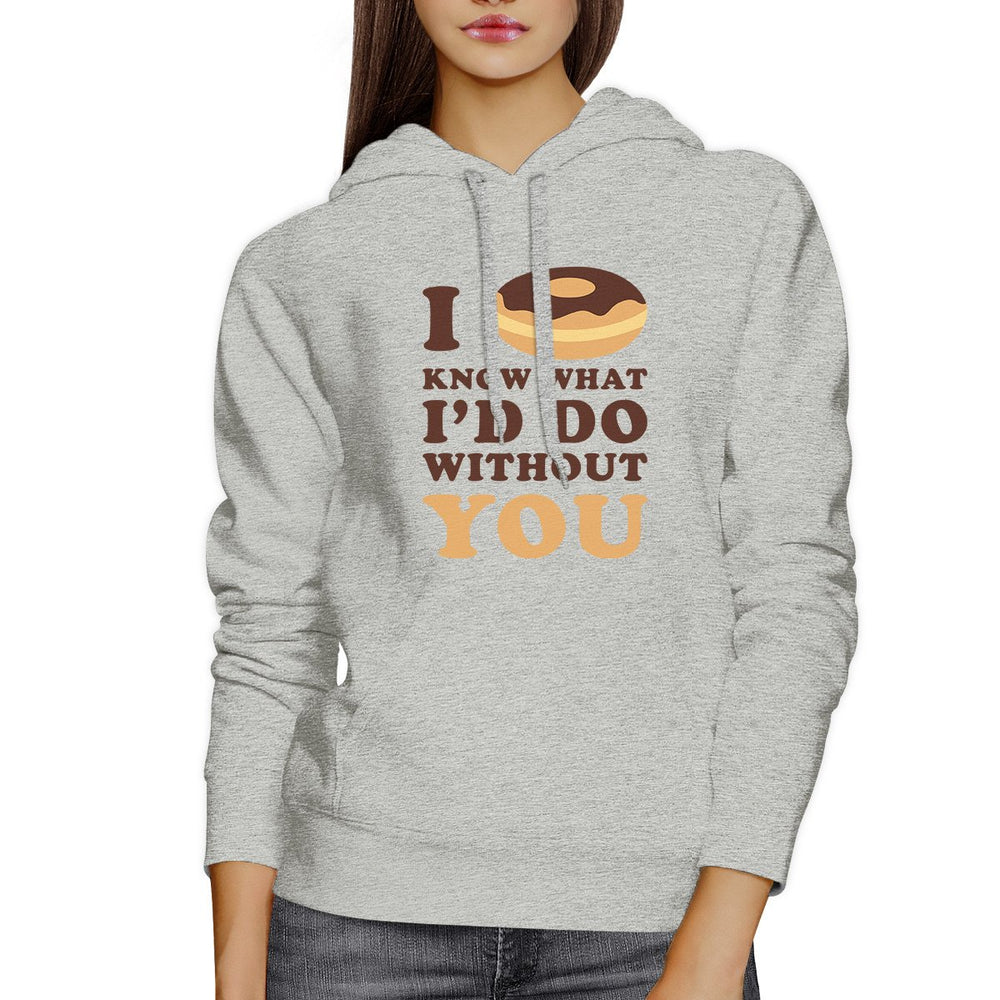 I Doughnut Know Unisex Grey Graphic Hoodie Unique Design Pullover