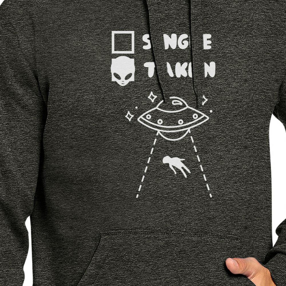 Single Taken Alien Unisex Dark Grey Hoodie Funny Gifts For Friends