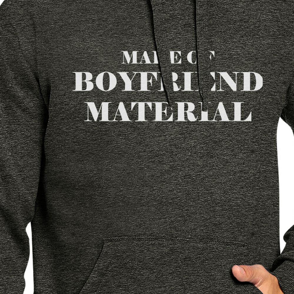 Boyfriend Material Unisex Dark Grey Graphic Hoodie Cute Design