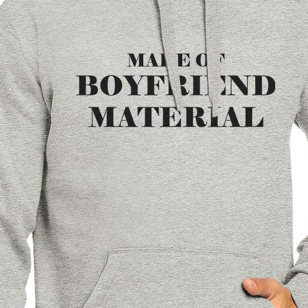 Boyfriend Material Unisex Grey Fleece Hoodie Cute Gift Idea For Him