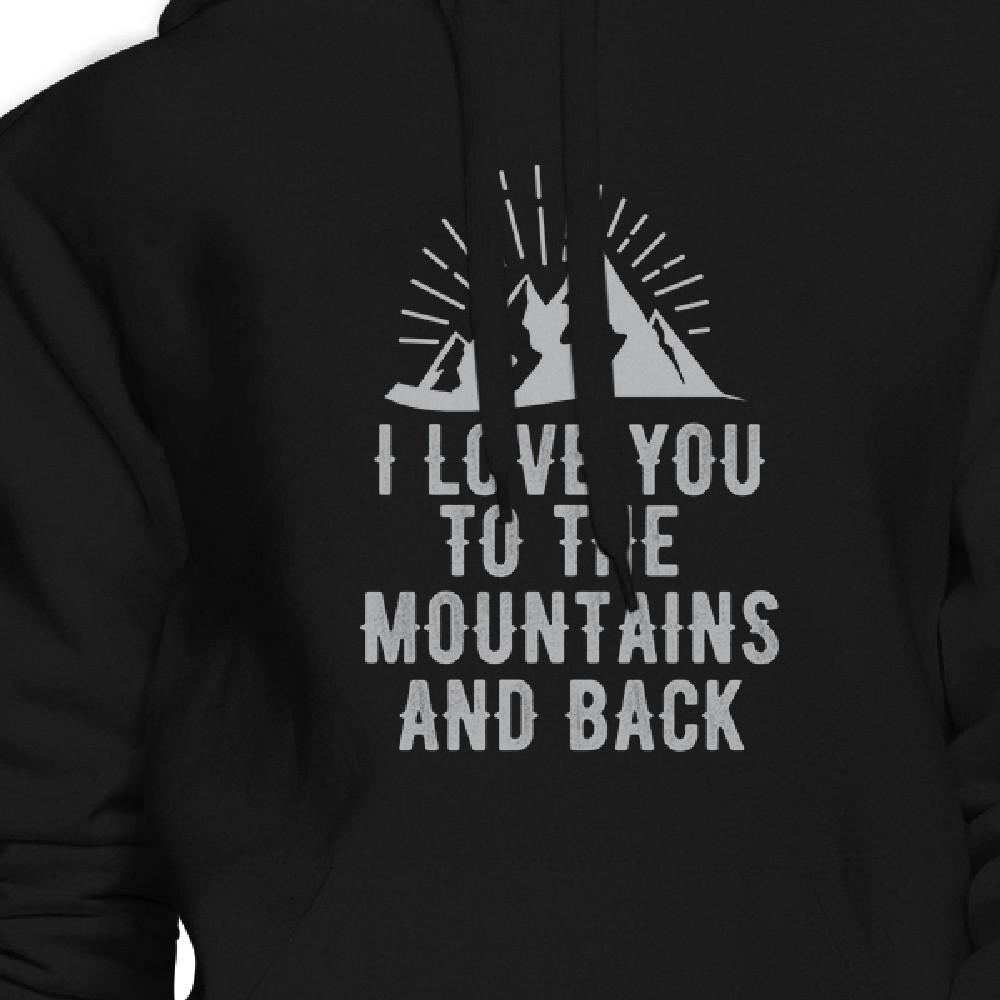 Mountain And Back Black Hoodie Cute Design Gift Ideas For Couples