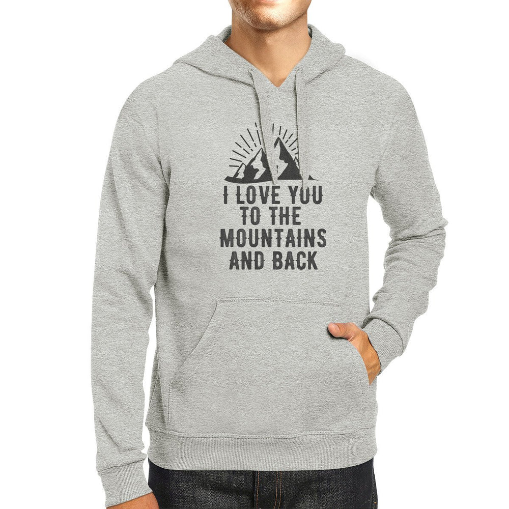 Mountain And Back Unisex Grey Hoodie Funny Graphic Crewneck Fleece