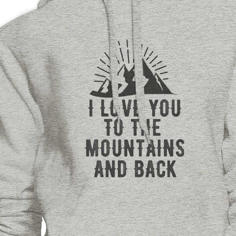 Mountain And Back Unisex Grey Hoodie Funny Graphic Crewneck Fleece