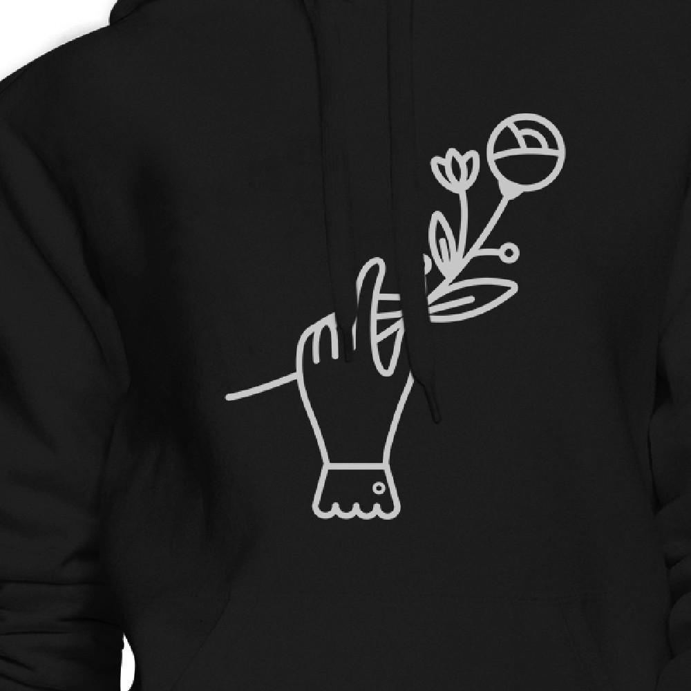 Hand Holding Flower Unique Design Graphic Fleece Hoodie For Friends