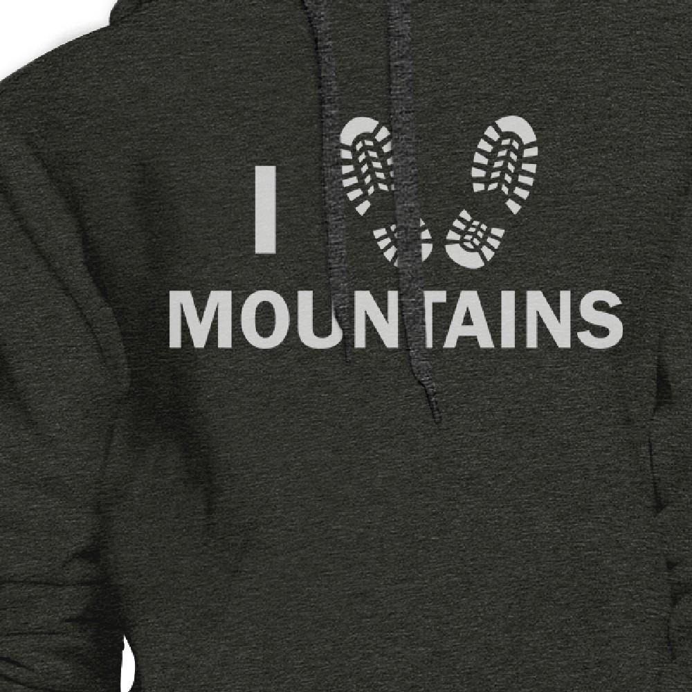 I Heart Mountains Dark Gray Hoodie Unique Graphic Trendy Design