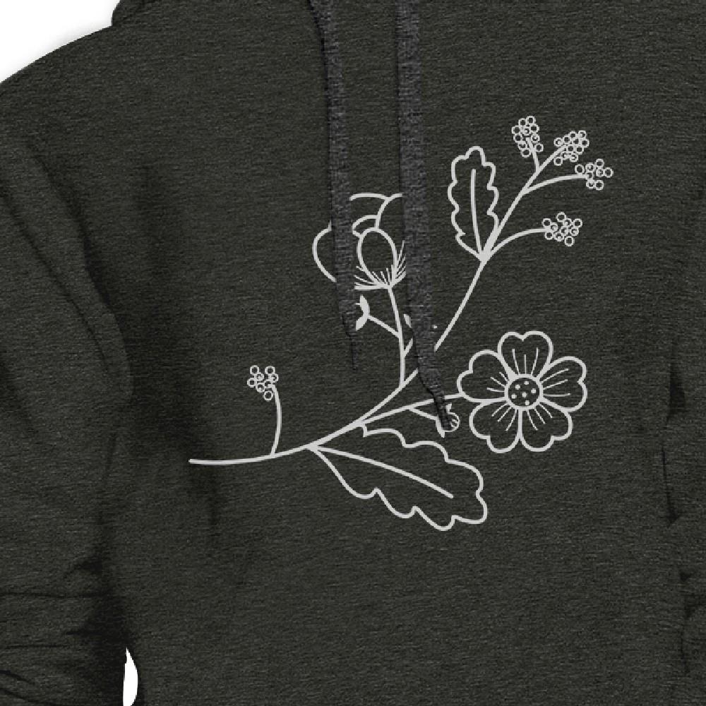 Flower Unisex Dark Gray Hoodie Unique Design Gift For Flower Lovers