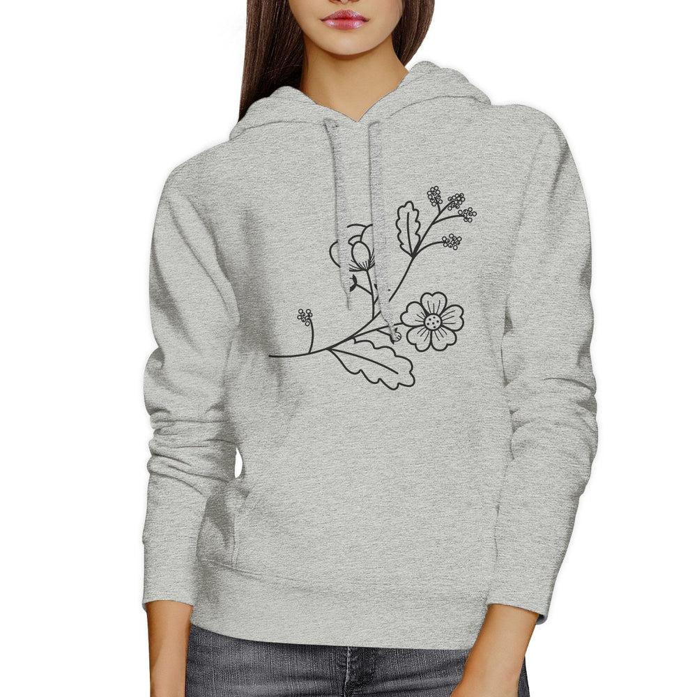 Flower Unisex Hoodie Cute Flower Design Round neck Pullover Fleece