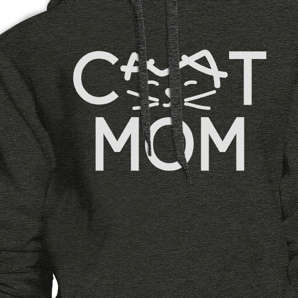 Cat Mom Dark Grey Unisex Hoodie Fleece Cute Gift Ideas For Cat Lady