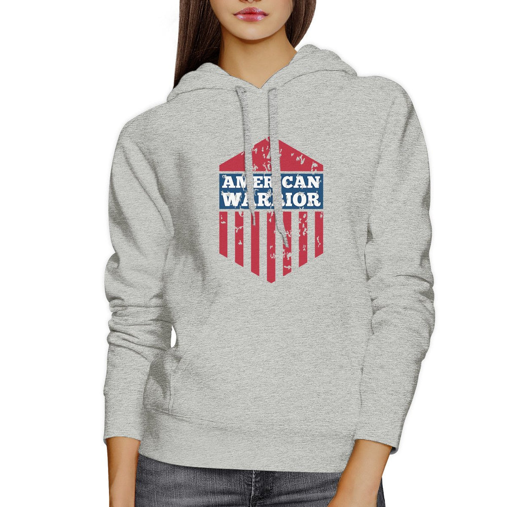 American Warrior Unisex Graphic Hoodie Gift Gray Crewneck Pullover