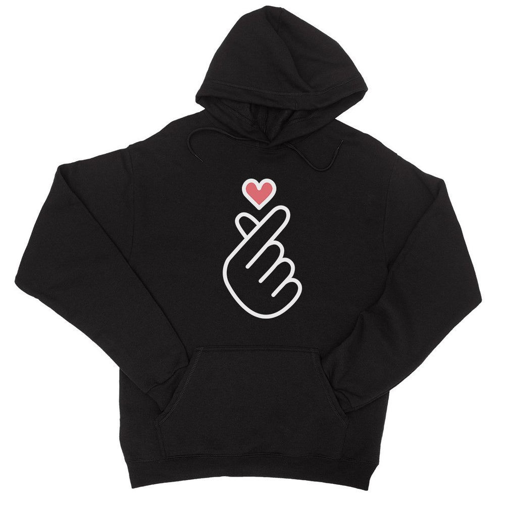 365 Printing Finger Heart Womens Korean Finger Heart Hooded Sweatshirt Gift