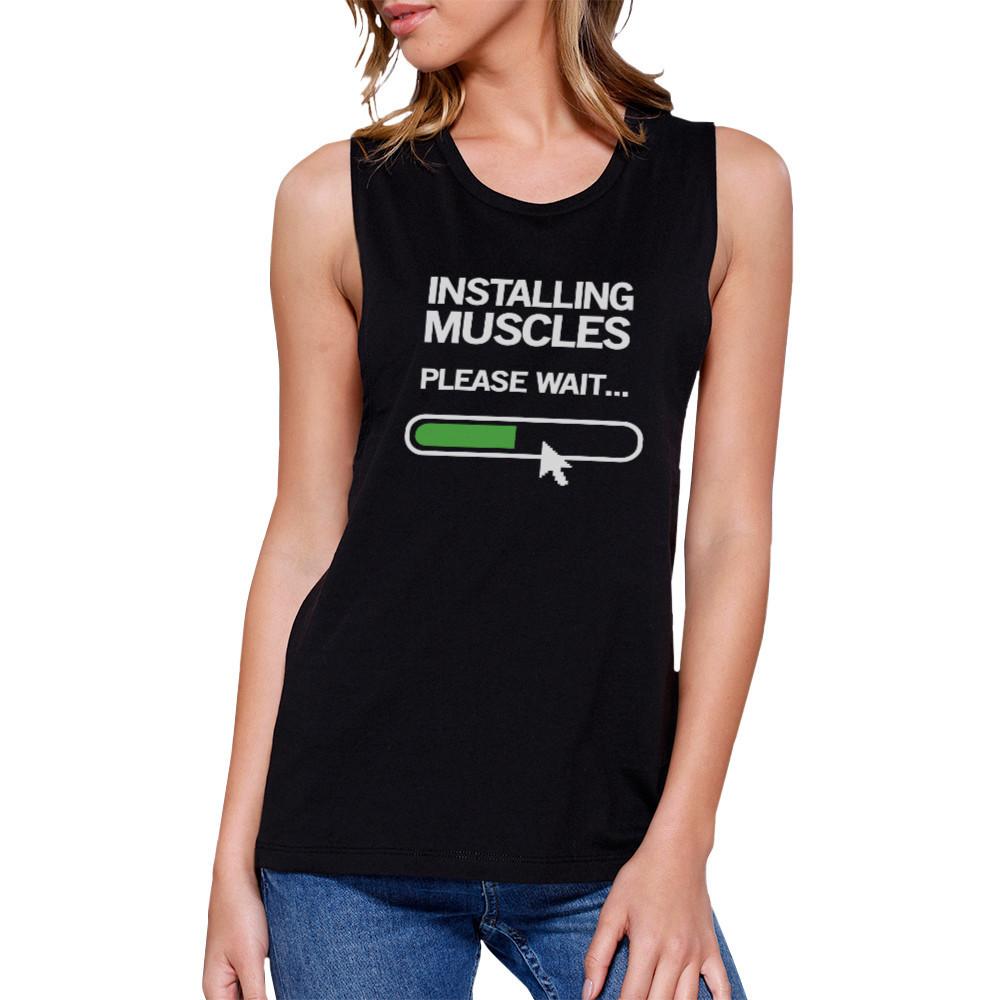 Installing Muscles Work Out Muscle Tee Women's Gym, Sleeveless Tank