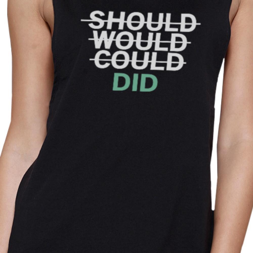 Should Would Could Did Black Muscle Tank Top Sleeveless Work Out