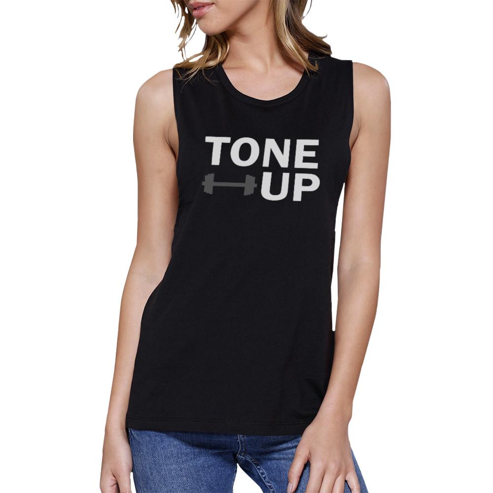 Tone Up Black Muscle Tank Top Fitness Sleeveless Muscle T-shirt