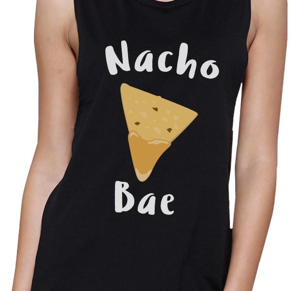 Nocho Bae Womens Black Muscle Top Cute Design Tanks For Food Lovers