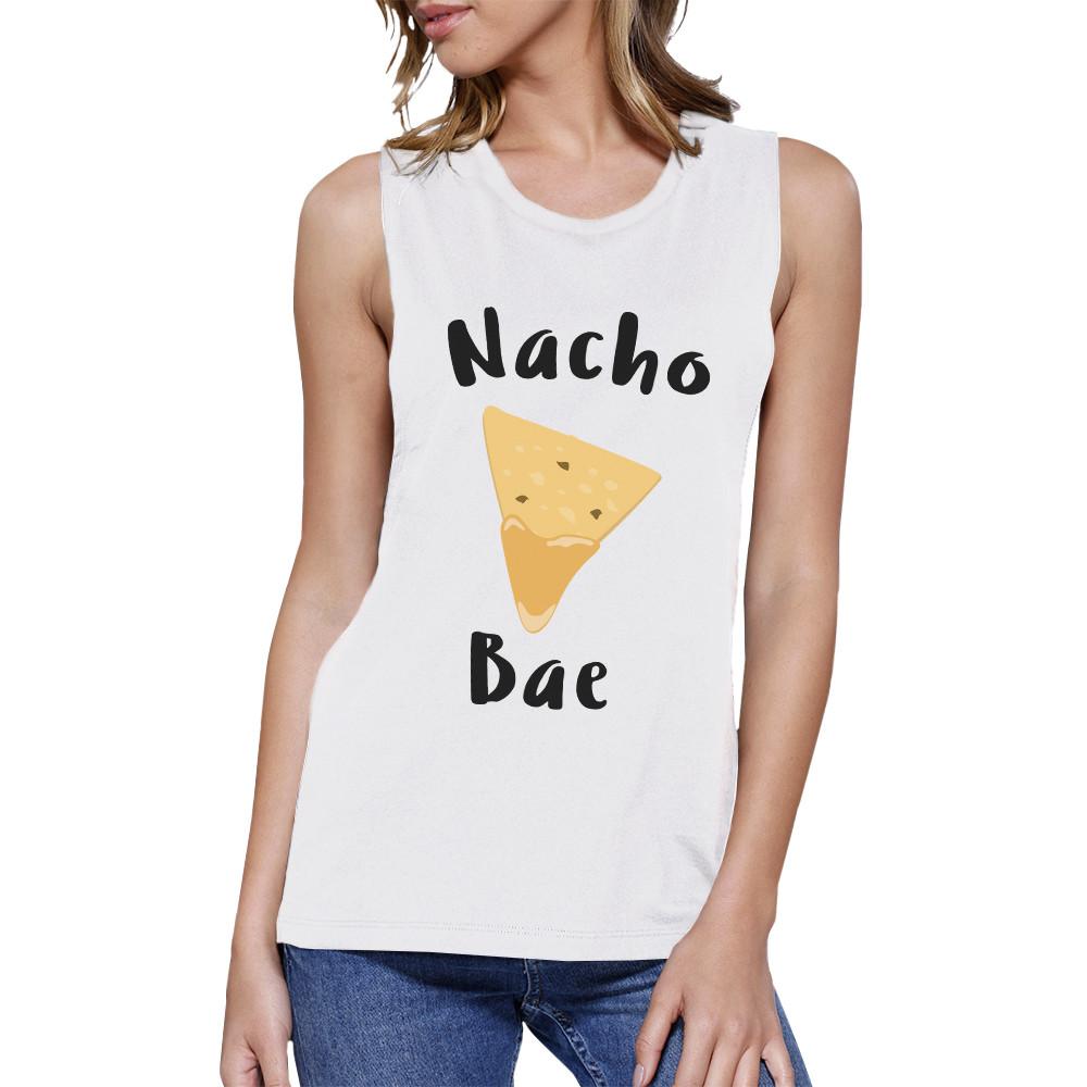 Nocho Bae Womens White Muscle Top Cute Design Tanks For Food Lovers