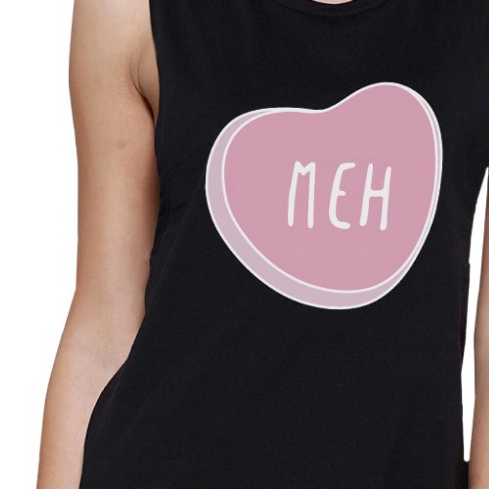 Meh Women's Black Muscle Top Cute Design Lovely Gift Ideas For Her