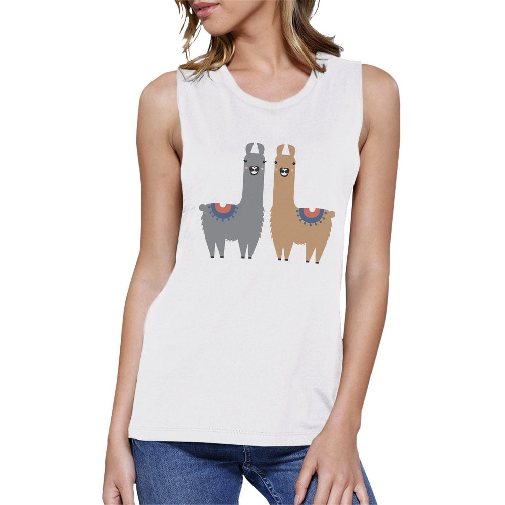 Llama Pattern Womens Muscle Shirt