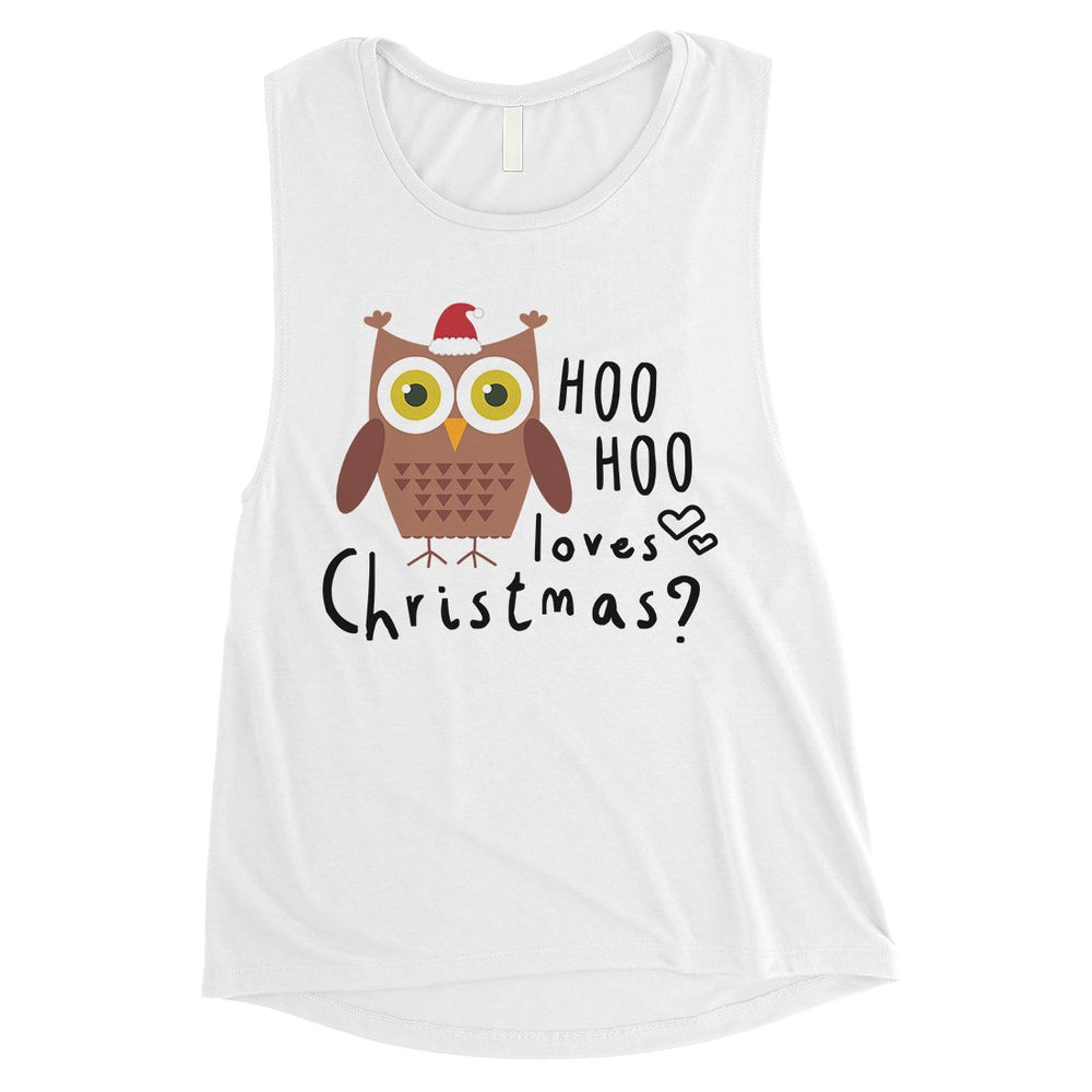 Hoo Christmas Owl Womens Muscle Shirt