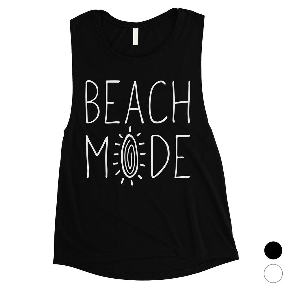 365 Printing Beach Mode Womens Relax Serene Mood Summer Vacation Muscle Shirt