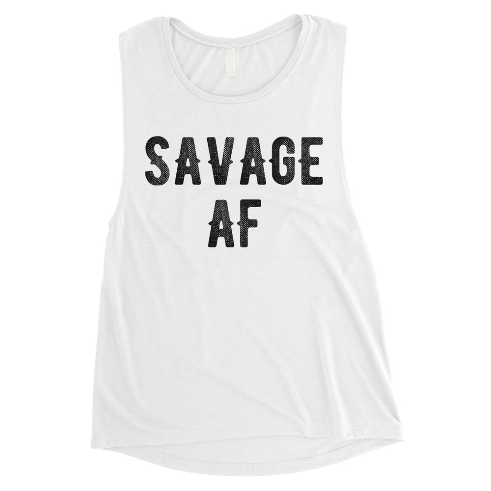 365 Printing Savage AF Womens Funny Saying Workout Tank Top Cute Muscle Shirt