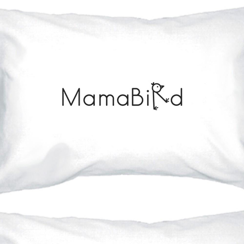 MamaBird White Cute Graphic Pillow Case Gift Ideas For New Moms