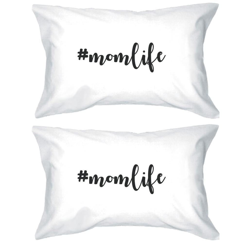 Momlife White Cute Cotton Pillow Case Unique Gift Idea For Friends