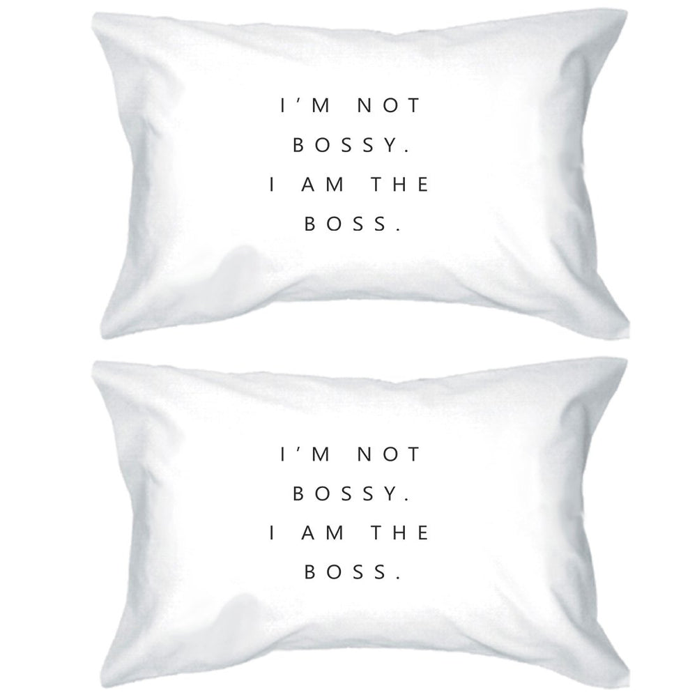 Bossy Boss Pillowcases Standard Size Pillow Covers Newlywed Gifts