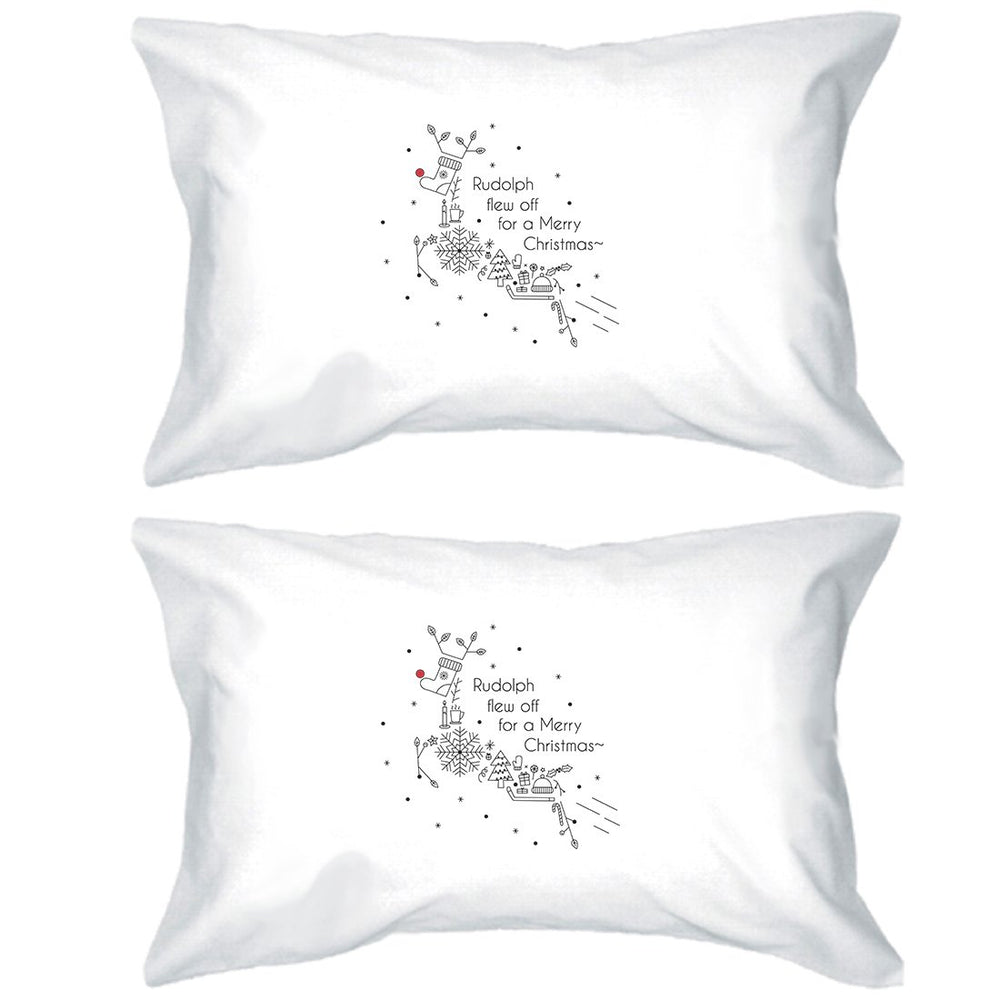 Line Art Rudolph Pillowcases Standard Size Pillow Covers