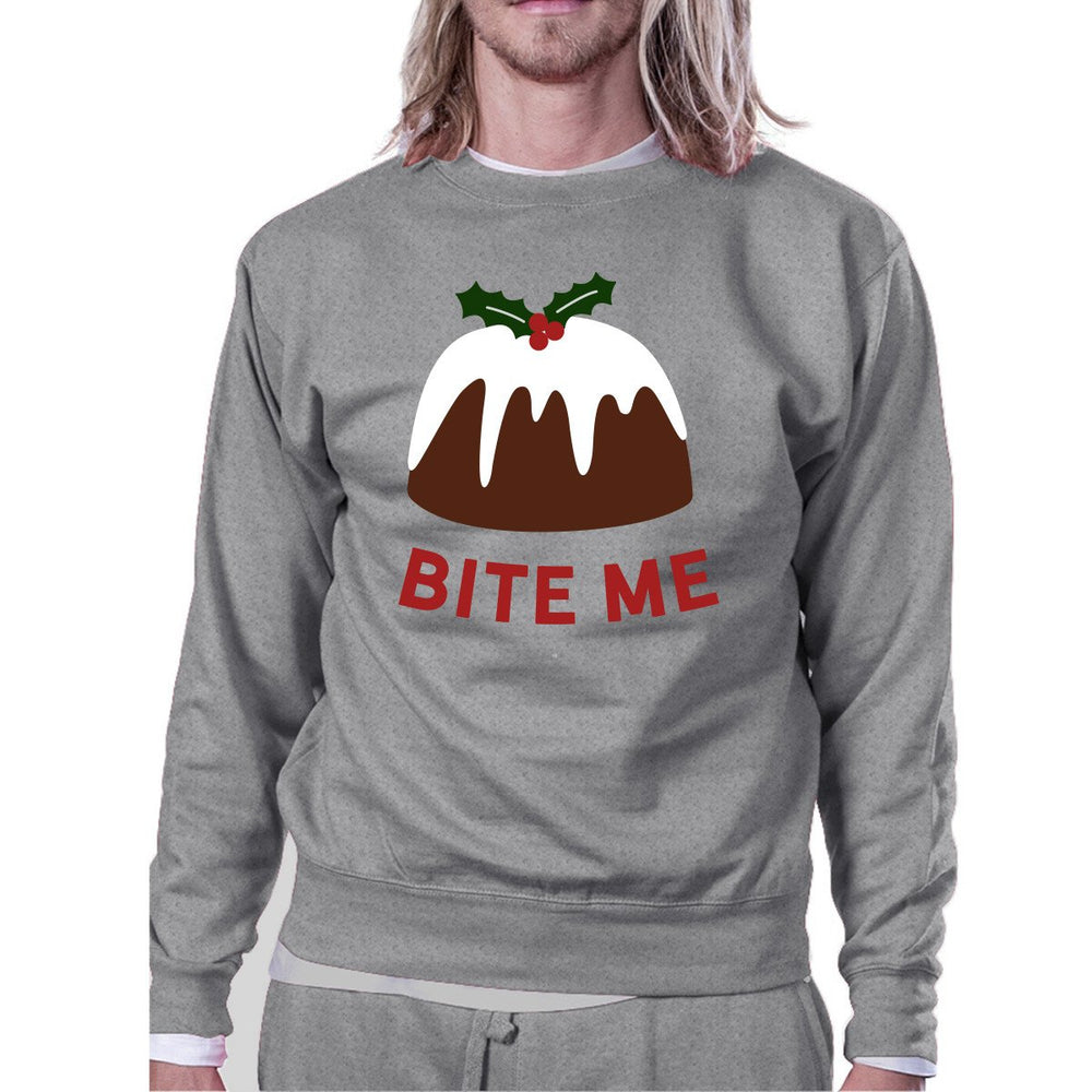 Bite Me Sweatshirt Funny Holiday Gifts Pullover Fleece Sweater