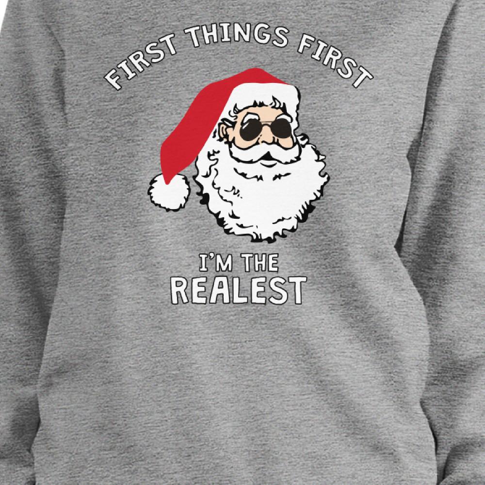Realest Santa Sweatshirt Funny Christmas Pullover Fleece Sweater