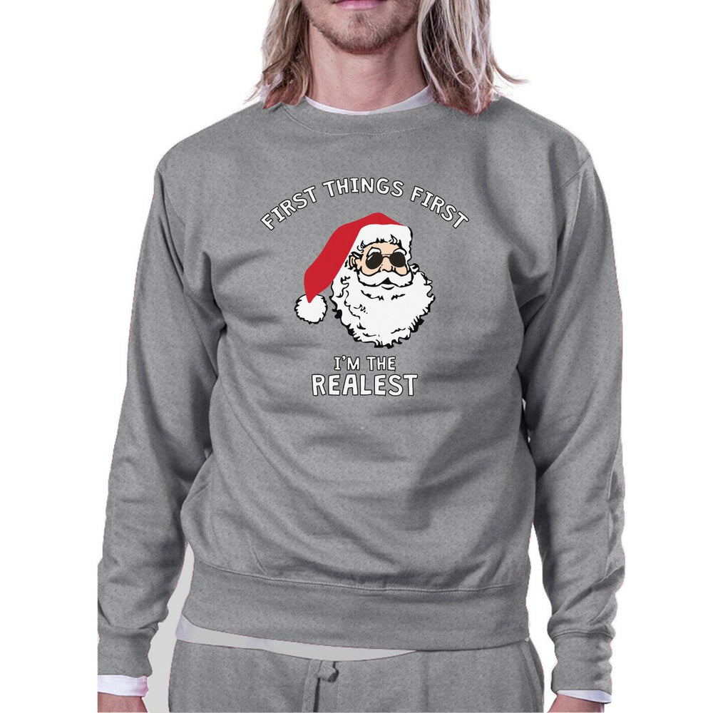 Realest Santa Sweatshirt Funny Christmas Pullover Fleece Sweater