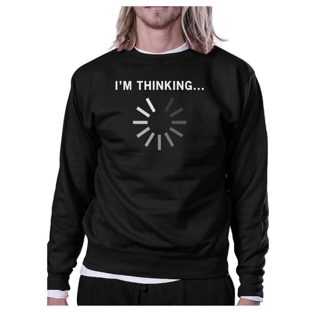 Im Thinking Black Sweatshirt Work Out Pullover Fleece Sweatshirts