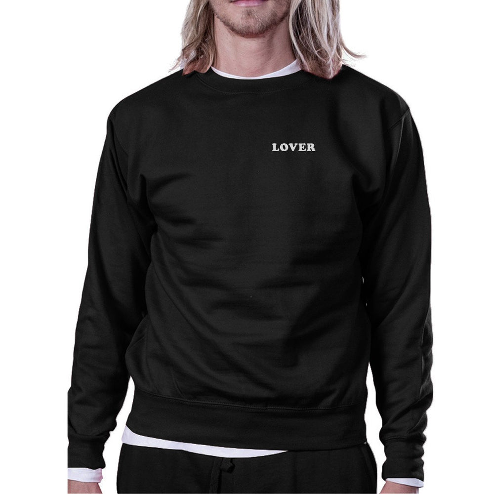 Lover Unisex Black Graphic Sweatshirt Gift Ideas For Valentines Day