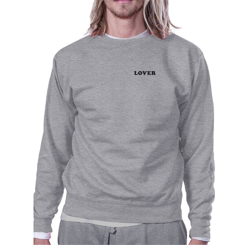 Lover Unisex Gray Graphic Sweatshirt Gift Ideas For Valentine's Day