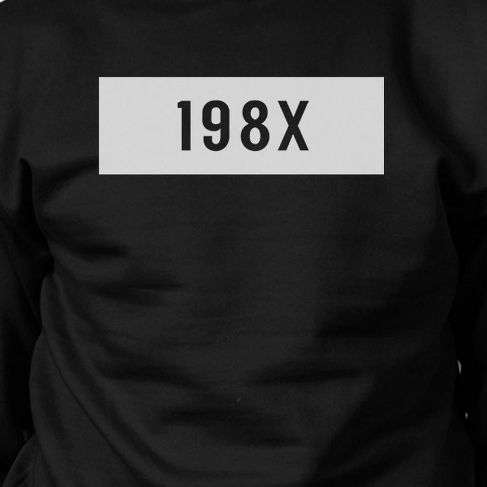 198X Black Sweatshirt Simple Design Cute Gift Ideas For Born In 80s